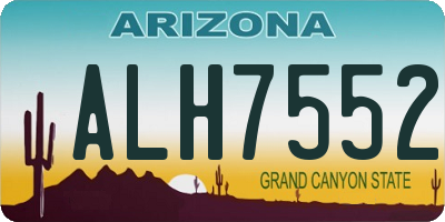 AZ license plate ALH7552