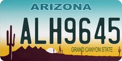 AZ license plate ALH9645