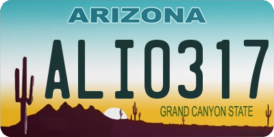 AZ license plate ALI0317