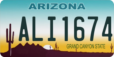 AZ license plate ALI1674