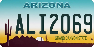 AZ license plate ALI2069
