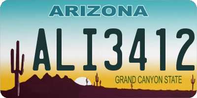AZ license plate ALI3412