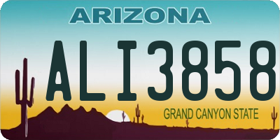 AZ license plate ALI3858