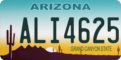 AZ license plate ALI4625