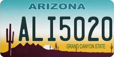 AZ license plate ALI5020