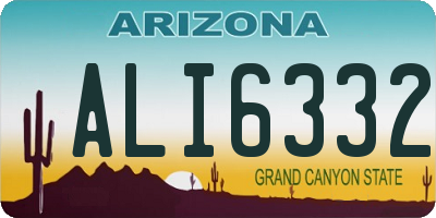 AZ license plate ALI6332