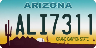 AZ license plate ALI7311
