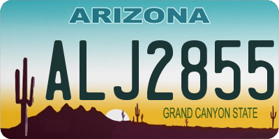 AZ license plate ALJ2855