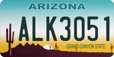 AZ license plate ALK3051