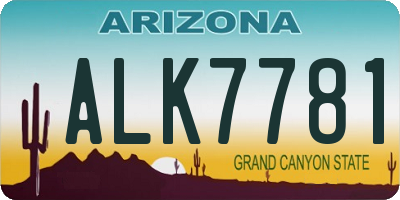 AZ license plate ALK7781
