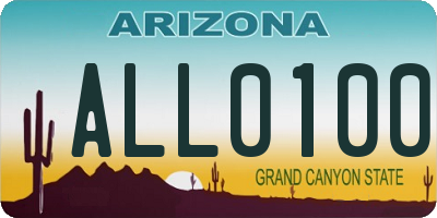 AZ license plate ALL0100