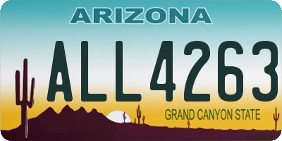 AZ license plate ALL4263