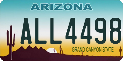 AZ license plate ALL4498