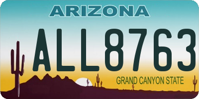 AZ license plate ALL8763