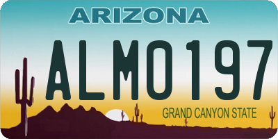 AZ license plate ALM0197