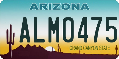 AZ license plate ALM0475