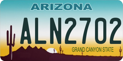 AZ license plate ALN2702