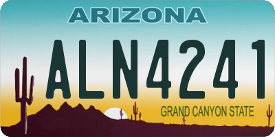AZ license plate ALN4241