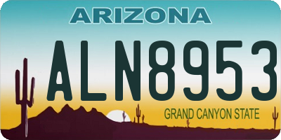 AZ license plate ALN8953