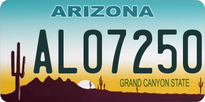 AZ license plate ALO7250