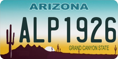 AZ license plate ALP1926