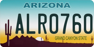 AZ license plate ALR0760