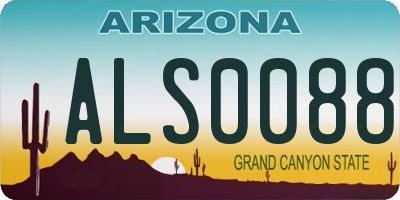 AZ license plate ALS0088