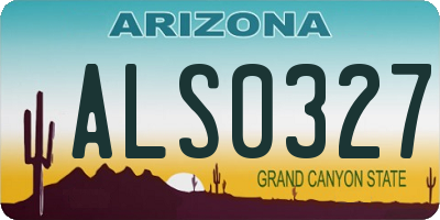 AZ license plate ALS0327