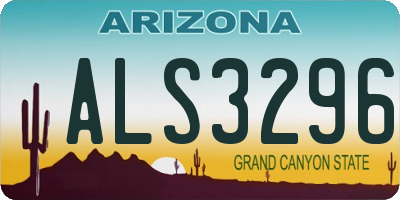 AZ license plate ALS3296