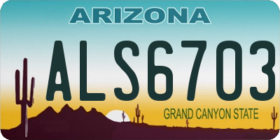 AZ license plate ALS6703
