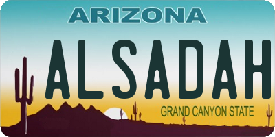 AZ license plate ALSADAH