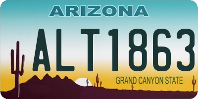 AZ license plate ALT1863