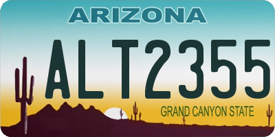 AZ license plate ALT2355