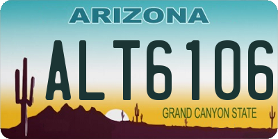 AZ license plate ALT6106