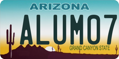 AZ license plate ALUM07