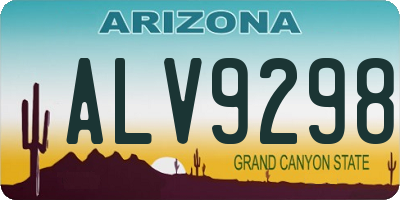 AZ license plate ALV9298