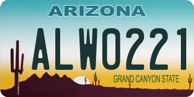 AZ license plate ALW0221