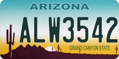 AZ license plate ALW3542