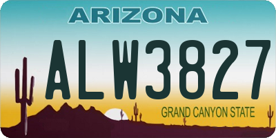 AZ license plate ALW3827