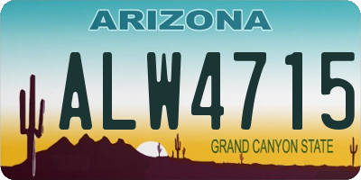 AZ license plate ALW4715