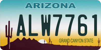 AZ license plate ALW7761