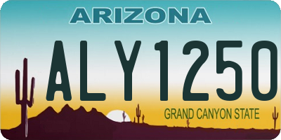 AZ license plate ALY1250