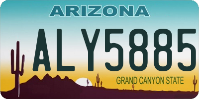 AZ license plate ALY5885