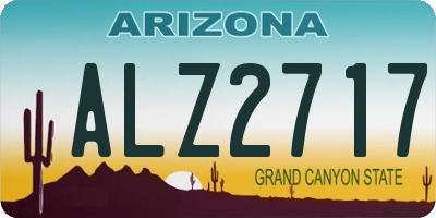 AZ license plate ALZ2717