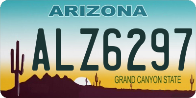 AZ license plate ALZ6297