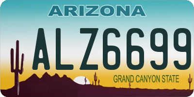 AZ license plate ALZ6699