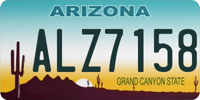 AZ license plate ALZ7158