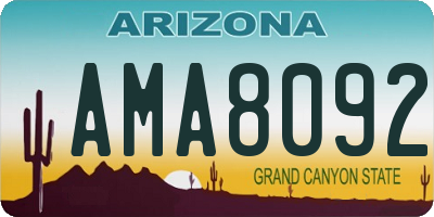 AZ license plate AMA8092