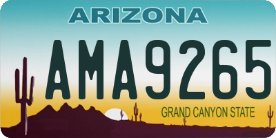 AZ license plate AMA9265