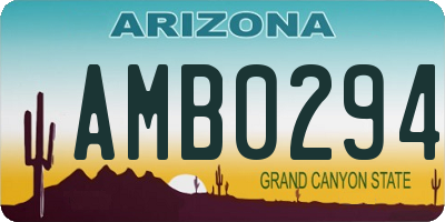 AZ license plate AMB0294